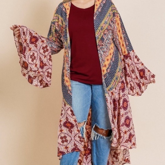 Boho Hippie Duster Kimono NWT - Picture 7 of 11